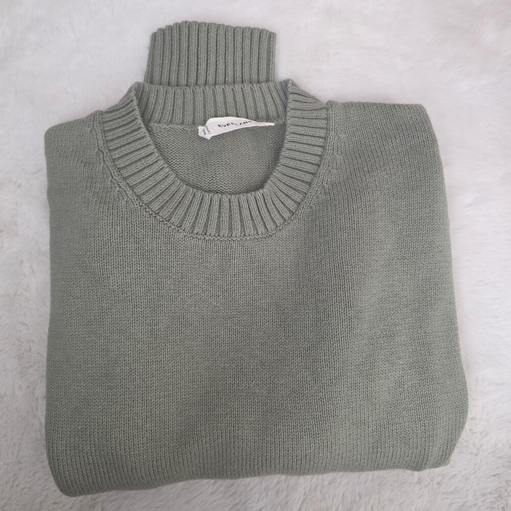 Everlane The Boxy Sweater Everyday Cotton Sage Green Small - Picture 14 of 15